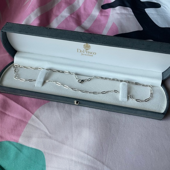 Sterling Silver Paperclip Necklace, 18” - Picture 2 of 3